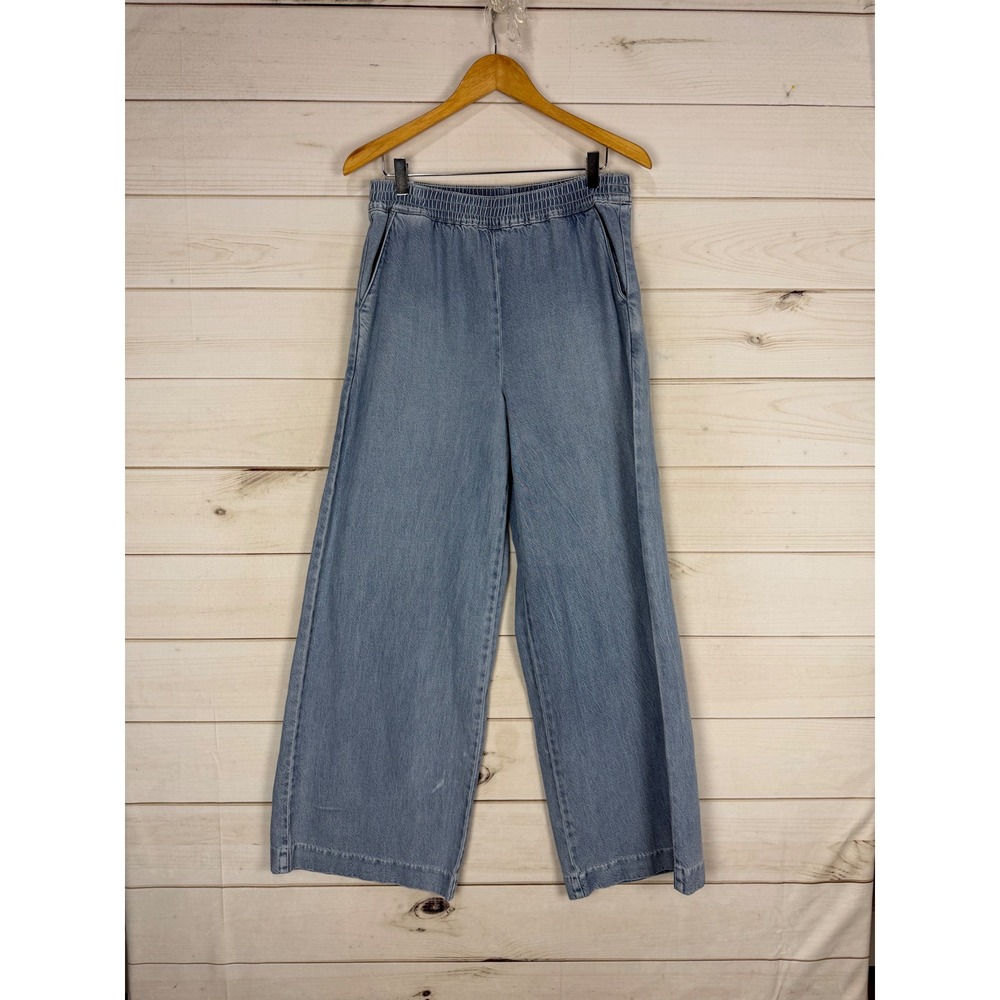 Favorite Daughter Jeans Small Light Wash Wide Leg Elastic Waist Pull On
